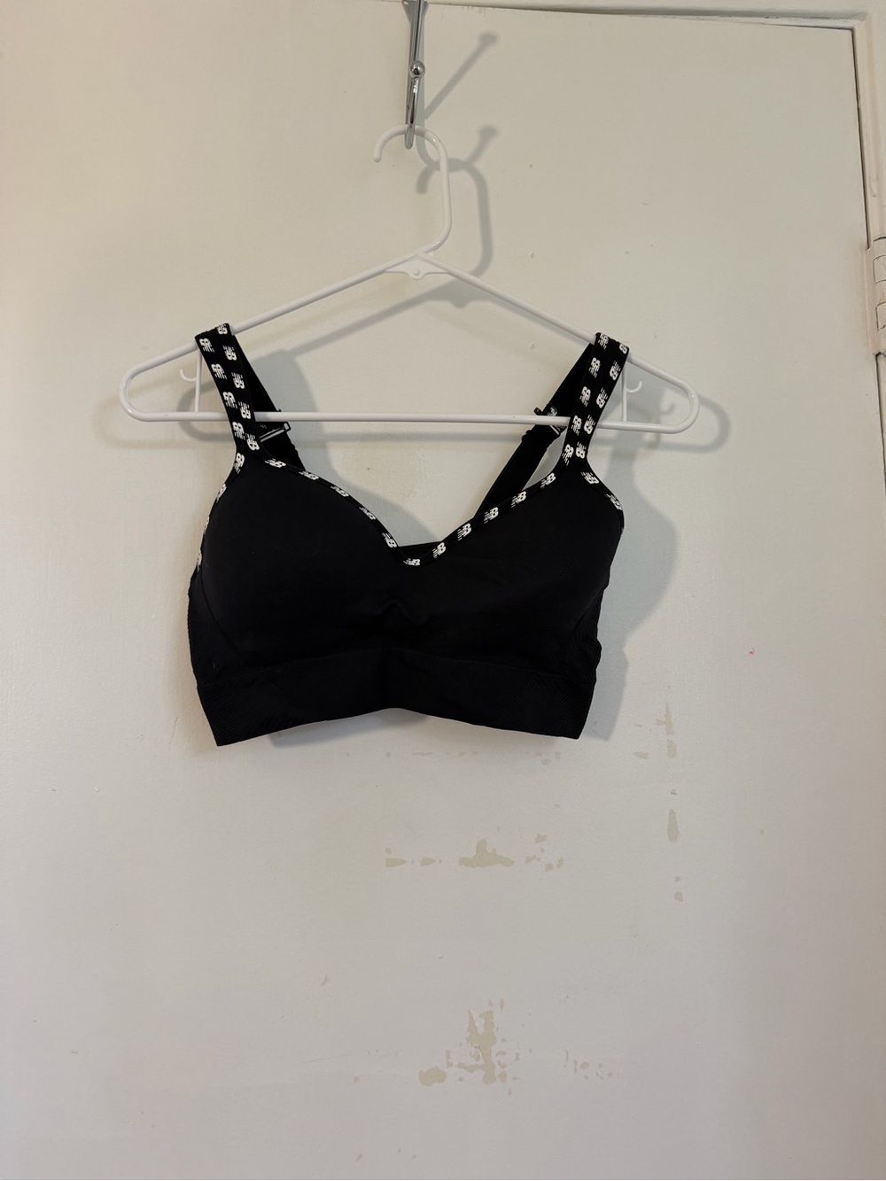 New Balance Black Women's Sports Bra with Logo-Strap Detail